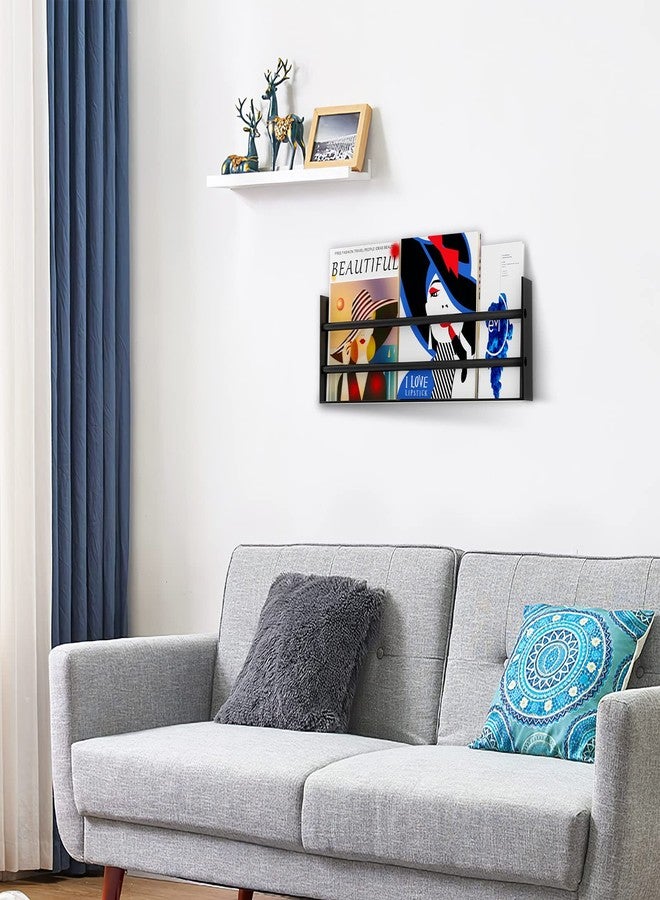 FUMAX Magazine Holder Wall Mounted - Modern Minimalist Magazine Rack File Storage Organizer Display Brochure Holder for Living, Kids, Bathroom, Waiting Room, Office & Home Decor - Image 2